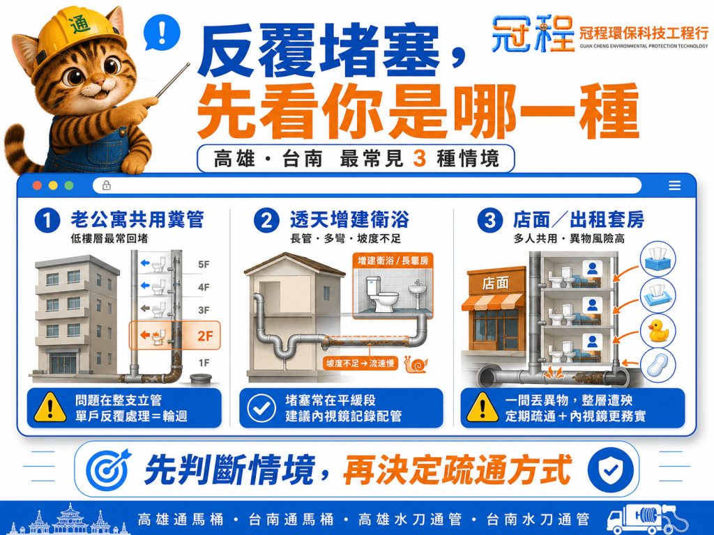 反覆堵塞，先看你是哪一種